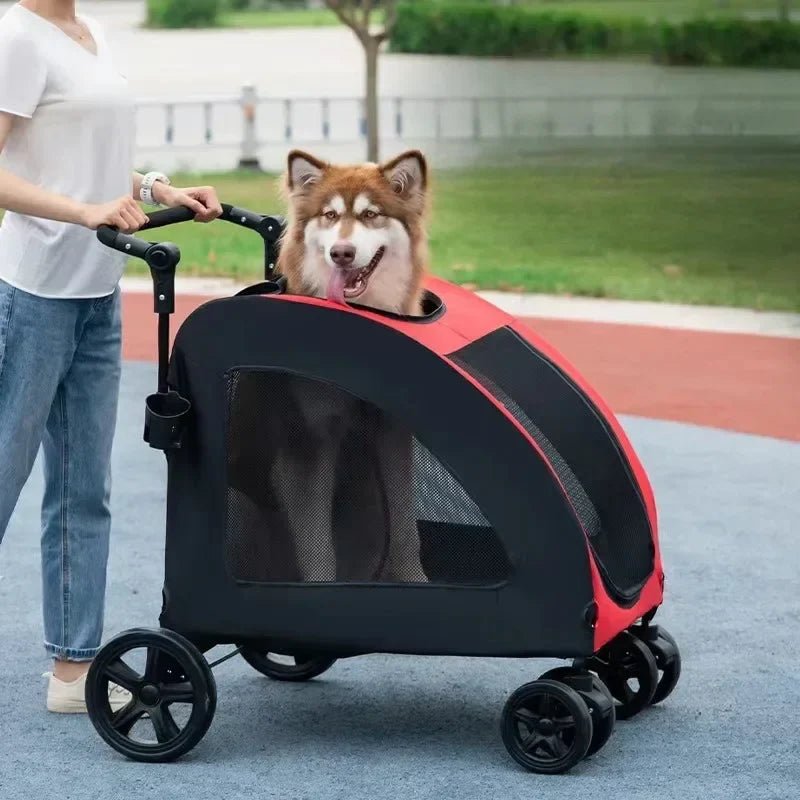 Poussette pliable - StrollyPet™ - Rouge