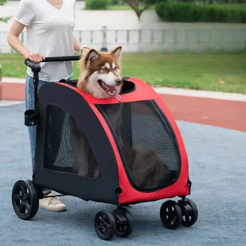 Poussette pliable - StrollyPet™ - Rouge