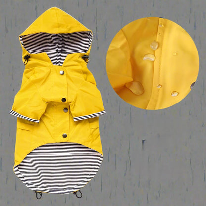 Chien-Impermeable-tissu-jaune