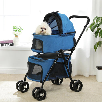 poussette-pour-chien-bleue